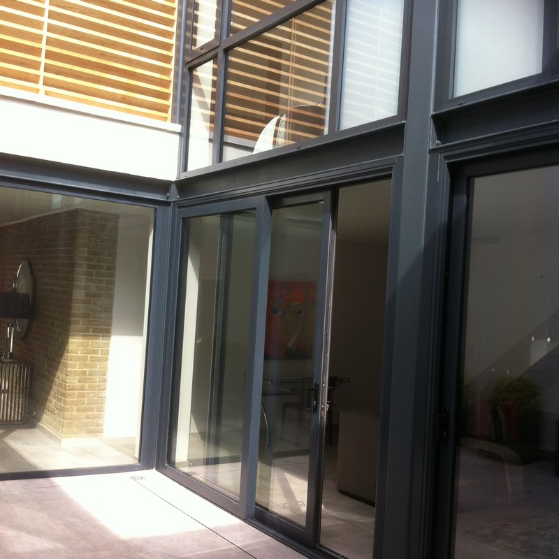 Anthracite aluminium sliding patio doors fitted in St Albans
